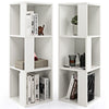 2 pcs Storage Bookcase 3-tier Wooden Bookshelf Cabinet Freestanding Display