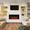 34" Electric Fireplace LED Log Fire Flame White Fire Surround Mantlepiece Heater