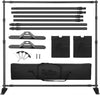3x2.4m/10x8ft Heavy Duty Backdrop Stand Adjustable Photography Backdrop Black