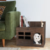 Wooden Cat House Pet Home Cat Cave Outdoor Backyard Shelter Garden Shelf Table