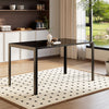 140cm Tempered Glass Dining Table With Black Metal Legs Dining Room Kitchen