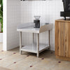 Stainless Steel Food Prep Table Commercial Kitchen Storage Work Top Edges Shelf