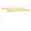 Manual Retractable Awning with LED 400x350 cm Yellow and White