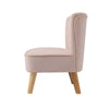 Upholstered Wing Back Chesterfield Sofa Velvet Button Tub Chair Scallop Armchair