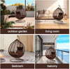 Rattan Swing Egg Chair Garden Patio Hanging Hammock with Cushion Outdoor Brown