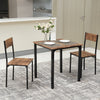 Modern Dining Table and Chairs Set 2/4 Seats Metal Frame Kitchen Home Grey/Brown