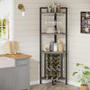 Tribesigns Corner Rack with Glass Holder and Storage Shelves,4 Tier