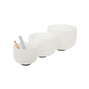 432Hz 8"-12" Set of 3 Chakra Design Quartz Crystal Singing Bowl with Carry Case