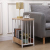 2-Tier Narrow Side Table for Living Room Sofa End Tables with Storage Slim