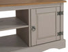 Corona TV Unit Grey Wax 2 Door 1 Shelf Media Unit Solid Pine