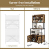 Kitchen Pantry Storage Cabinet Freestanding Baker's Rack 5-Tier Microwave Stand
