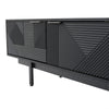 MODERN TV UNIT STAND CABINET SIDEBOARD WITH DRAWER STORAGE & OPEN SHELVES BLACK
