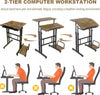 Height Adjustable Sit-Stand Desk Computer Table Standing Workstation with Wheel