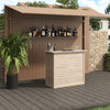 4FT Patio Bar Table Wood Garden Drinks Stand Pub Beer Counter Home Outdoor Desk