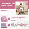 Pink Criss Cross Legged Chair Home Office Chair w/ Wide Padded Seat