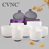 432Hz 6"-12" Crystal Singing Bowl Set of 7 Chakra Quartz for Sound Healing