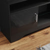 High Gloss 2 Door TV Unit Cabinet 135cm Black TV Stand Sideboard Entertainment