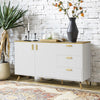 140cm Wooden Sideboard Cabinet Storage Buffet Cupboard 2 Doors & 3 Drawers White
