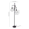 Industrial Floor Lamp Standing Lamp with Wire Cage Lampshade for Living Room