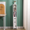 Modern Bathroom Tall Cabinet with Storage Shelf&Door Corner Shelf Bookshelf