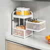 Rotating Veg Fruits Trolley Basket Rack Metal Kitchen Bathroom Storage Shelf UK
