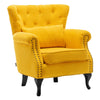 Velvet Occasional Chair Accent Armchair Wing Back Studded Lounge Sofa Fireside