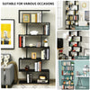 6-tier Bookcase Industrial S-Shaped Bookshelf Wooden Storage Display Rack