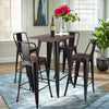 Retro Metal Pub Kitchen Dining Breakfast Bar Table & 2/4 High Chairs Stools Set