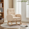 Rocking Chair w/ Adjustable Footrest for Living Room Teddy Fabric Rocking Chair