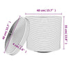 Storage Basket with Lid Brown and White Ø40x35 cm Cotton