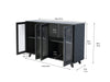 Sideboard Kitchen Buffet Cupboard Console Table with Glass Doors Cabinet 2 Shelf