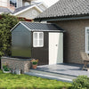 XL Large Metal Garden Shed Apex Roof With Window and Double Doors Storage House