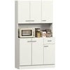 Freestanding Kitchen Cupboard, Storage Cabinet with Doors Cream White