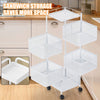 6 Tier Kitchen Rotating Storage Trolley Cart Utility Vegetable Mobile Shelf Rack