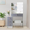 Modern Dressing Table Vanity Set with LED Mirror Cabinet Stool 4 Drawers Gift UK