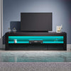 Black TV Unit Stand Cabinet Sideboard High Gloss Front & Matt Body RGB LED Light