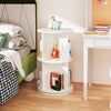 Round Spinning Corner Bookcase Kids Rotating Bookshelf White