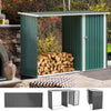 Outdoor Garden Firewood Wood Log Storage Shed Tool Box with Lockable Door, Roof