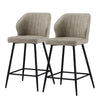 4X Beige PU Bar Stools Breakfast Pub Chair Footrest Kitchen Seat Height 66 cm