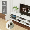 Modern TV Stand with 1 Door and 4 Shelves 2 Drawers Wood Entertainment Nckspafqf