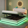 Double 4ft6 Ottoman Gas Lift Storage Bed Frame with Adjustable Tufted Headboard