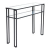 2 Tier Clear Tempered Glass Console Table Hallway Living Room Slim Side Table