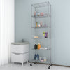 175cm Metal Storage Rack Shelving Wire Shelf Kitchen Office Unit Stand w/Wheels