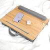 Wood Desk Portable Laptop Desk Tray Knee Pillow Table Ipad Slot Writing Table