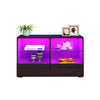 LED Sideboard High Gloss Buffet Cupboard Drawers Cabinet TV Unit For Living Room