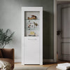 High Gloss White Display Cabinet Sideboard Cupboard Storage Door with LED Lights