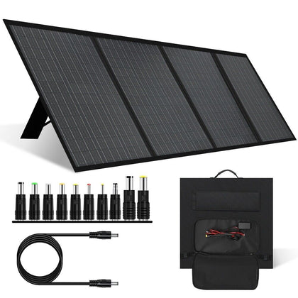 200W Portable Solar Panel Kit 18V Foldable Suitcase w/ DC Connectors Camping RV