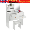 drawers Stool Mirror Vanity Desk Table Bedroom up Flip Dressing Set Makeup Felvj