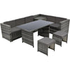 7-Seater Storage Table Sofa Set Cushion Dinning PE Rattan Patio Garden Furniture