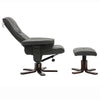Faux Leather Swivel Recliner Chair Wooden Base w/Foot Stool Armchair Home Office